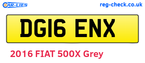 DG16ENX are the vehicle registration plates.