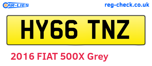 HY66TNZ are the vehicle registration plates.