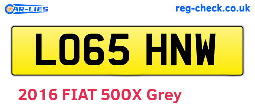 LO65HNW are the vehicle registration plates.