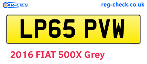 LP65PVW are the vehicle registration plates.