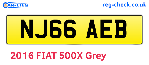 NJ66AEB are the vehicle registration plates.