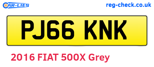 PJ66KNK are the vehicle registration plates.