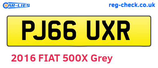 PJ66UXR are the vehicle registration plates.