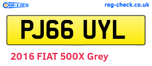 PJ66UYL are the vehicle registration plates.