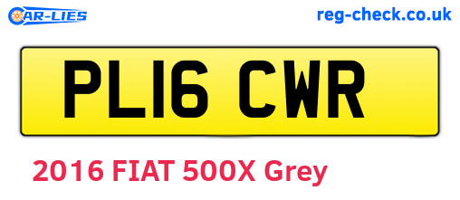 PL16CWR are the vehicle registration plates.