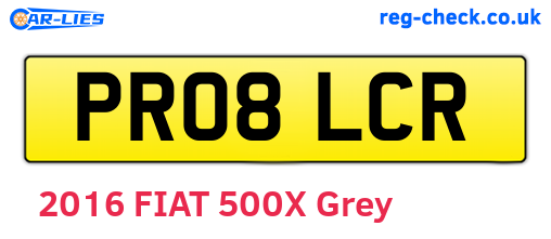 PR08LCR are the vehicle registration plates.