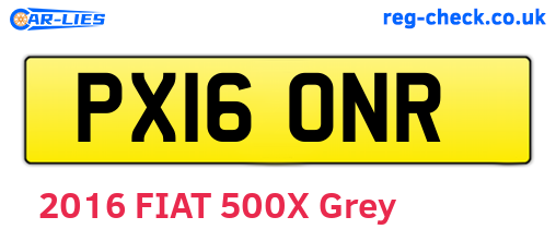 PX16ONR are the vehicle registration plates.