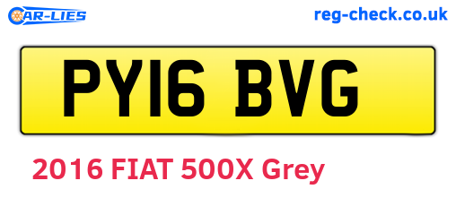 PY16BVG are the vehicle registration plates.