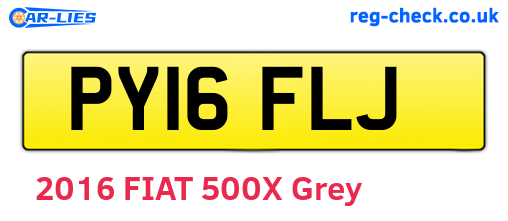 PY16FLJ are the vehicle registration plates.