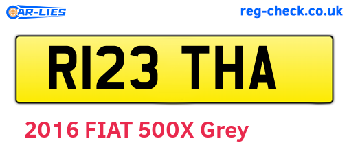 R123THA are the vehicle registration plates.