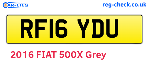 RF16YDU are the vehicle registration plates.