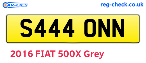 S444ONN are the vehicle registration plates.
