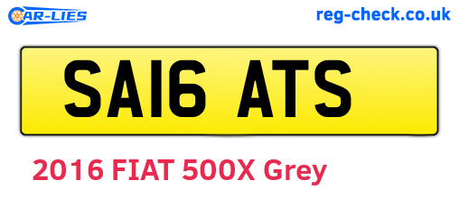 SA16ATS are the vehicle registration plates.