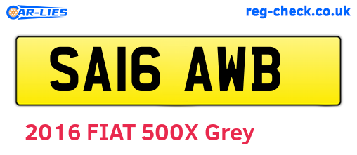 SA16AWB are the vehicle registration plates.
