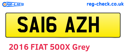 SA16AZH are the vehicle registration plates.
