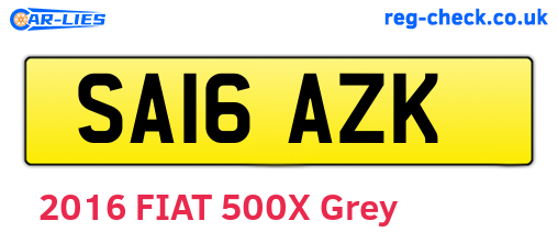 SA16AZK are the vehicle registration plates.