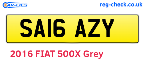 SA16AZY are the vehicle registration plates.