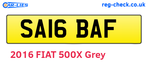 SA16BAF are the vehicle registration plates.