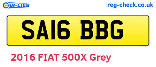 SA16BBG are the vehicle registration plates.