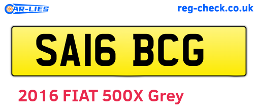 SA16BCG are the vehicle registration plates.