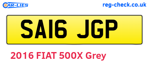 SA16JGP are the vehicle registration plates.
