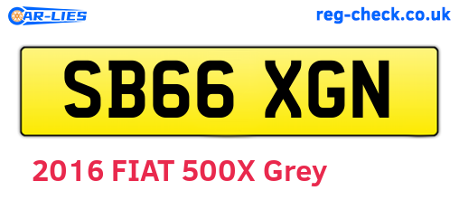 SB66XGN are the vehicle registration plates.