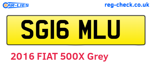SG16MLU are the vehicle registration plates.