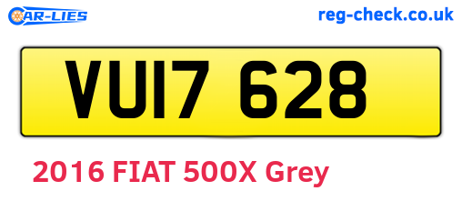 VUI7628 are the vehicle registration plates.