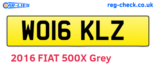 WO16KLZ are the vehicle registration plates.
