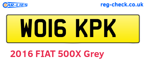 WO16KPK are the vehicle registration plates.