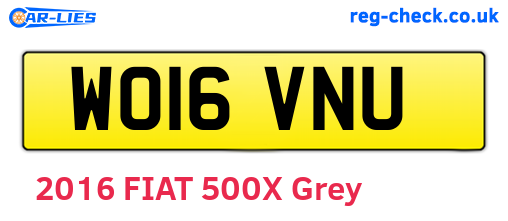 WO16VNU are the vehicle registration plates.