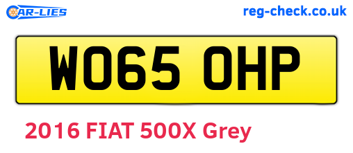WO65OHP are the vehicle registration plates.
