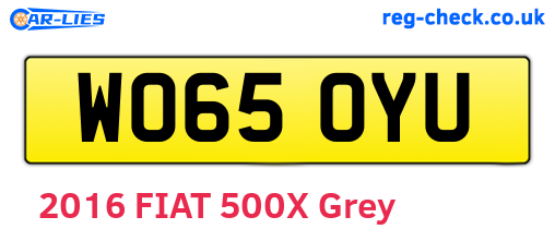 WO65OYU are the vehicle registration plates.