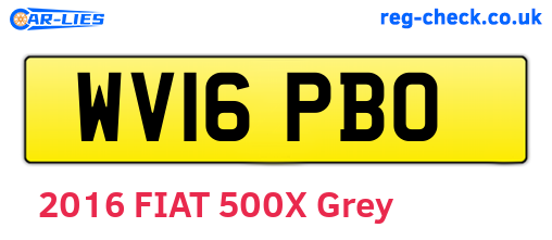 WV16PBO are the vehicle registration plates.