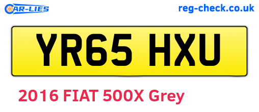 YR65HXU are the vehicle registration plates.