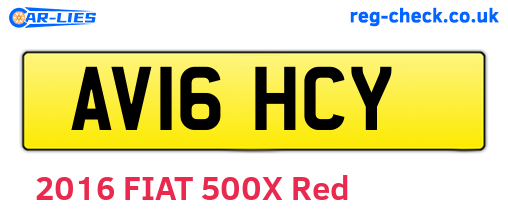 AV16HCY are the vehicle registration plates.