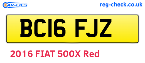 BC16FJZ are the vehicle registration plates.