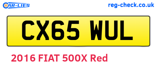 CX65WUL are the vehicle registration plates.