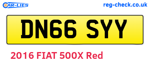 DN66SYY are the vehicle registration plates.