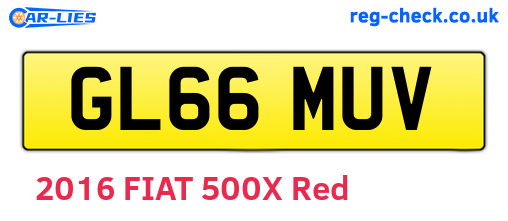 GL66MUV are the vehicle registration plates.