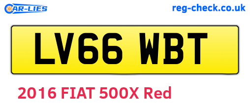 LV66WBT are the vehicle registration plates.