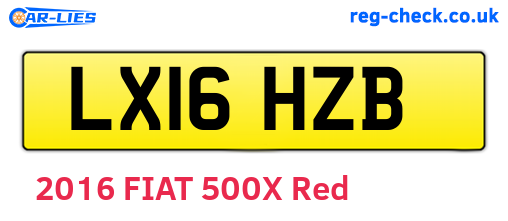LX16HZB are the vehicle registration plates.