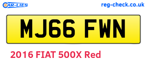 MJ66FWN are the vehicle registration plates.