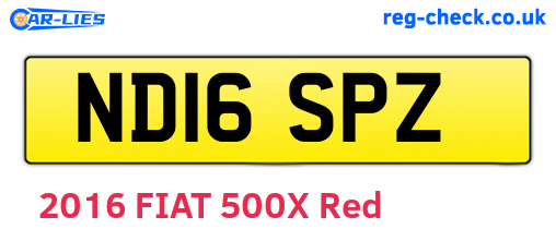 ND16SPZ are the vehicle registration plates.