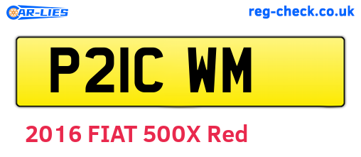 P21CWM are the vehicle registration plates.