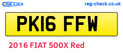 PK16FFW are the vehicle registration plates.