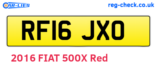 RF16JXO are the vehicle registration plates.