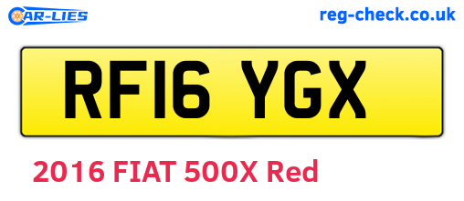 RF16YGX are the vehicle registration plates.