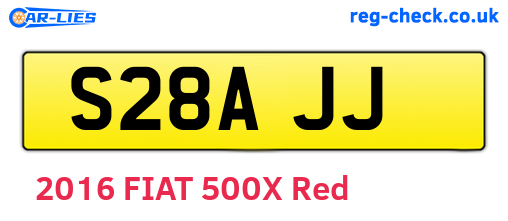 S28AJJ are the vehicle registration plates.