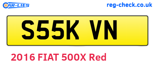 S55KVN are the vehicle registration plates.